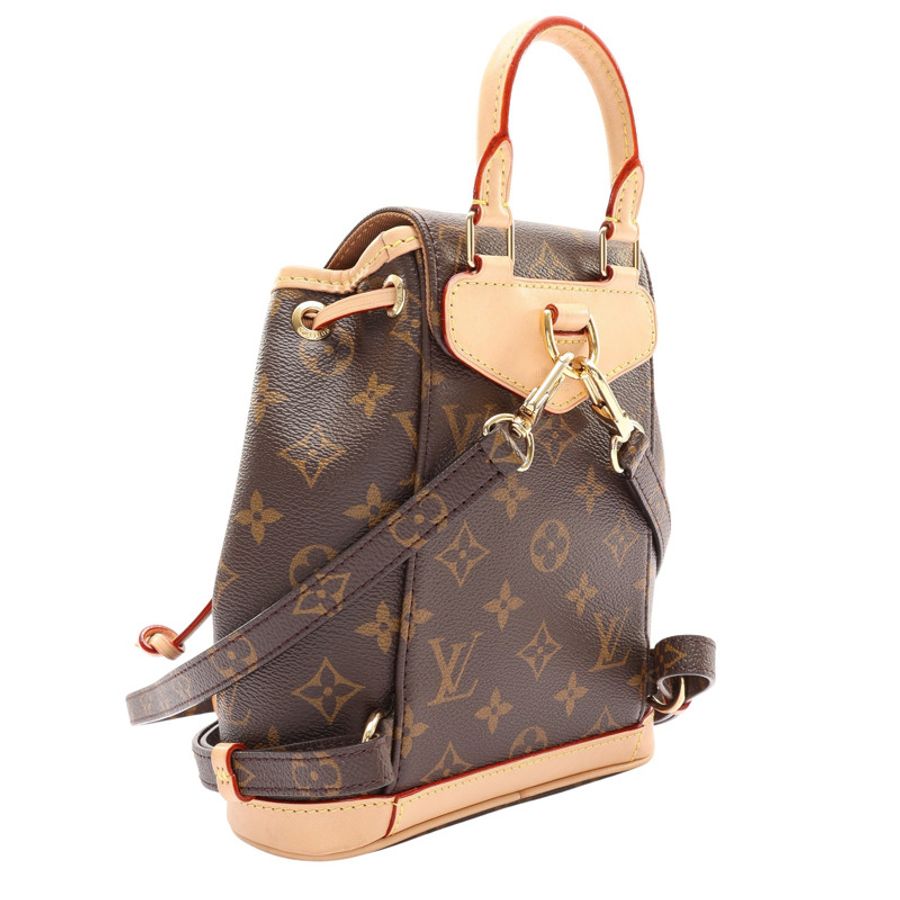 棕色 原花帆布 Montsouris Mini 後背包【LOUIS VUITTON LV 路易威登】 M11199-1
