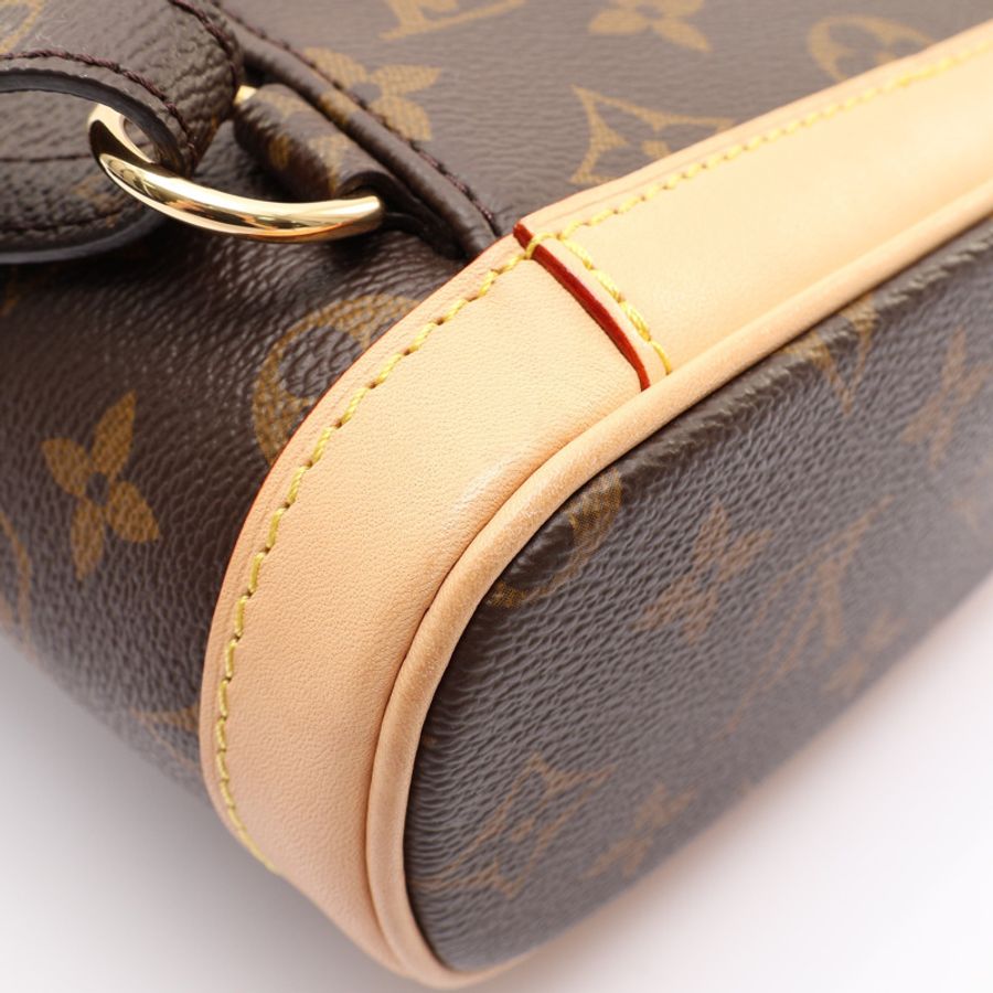 棕色 原花帆布 Montsouris Mini 後背包【LOUIS VUITTON LV 路易威登】 M11199-11