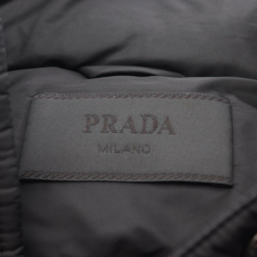 PRADA 三角標誌連帽羽絨服,尼龍材質,黑色,#54,二手男款-2