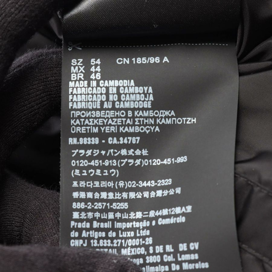PRADA 三角標誌連帽羽絨服,尼龍材質,黑色,#54,二手男款-3