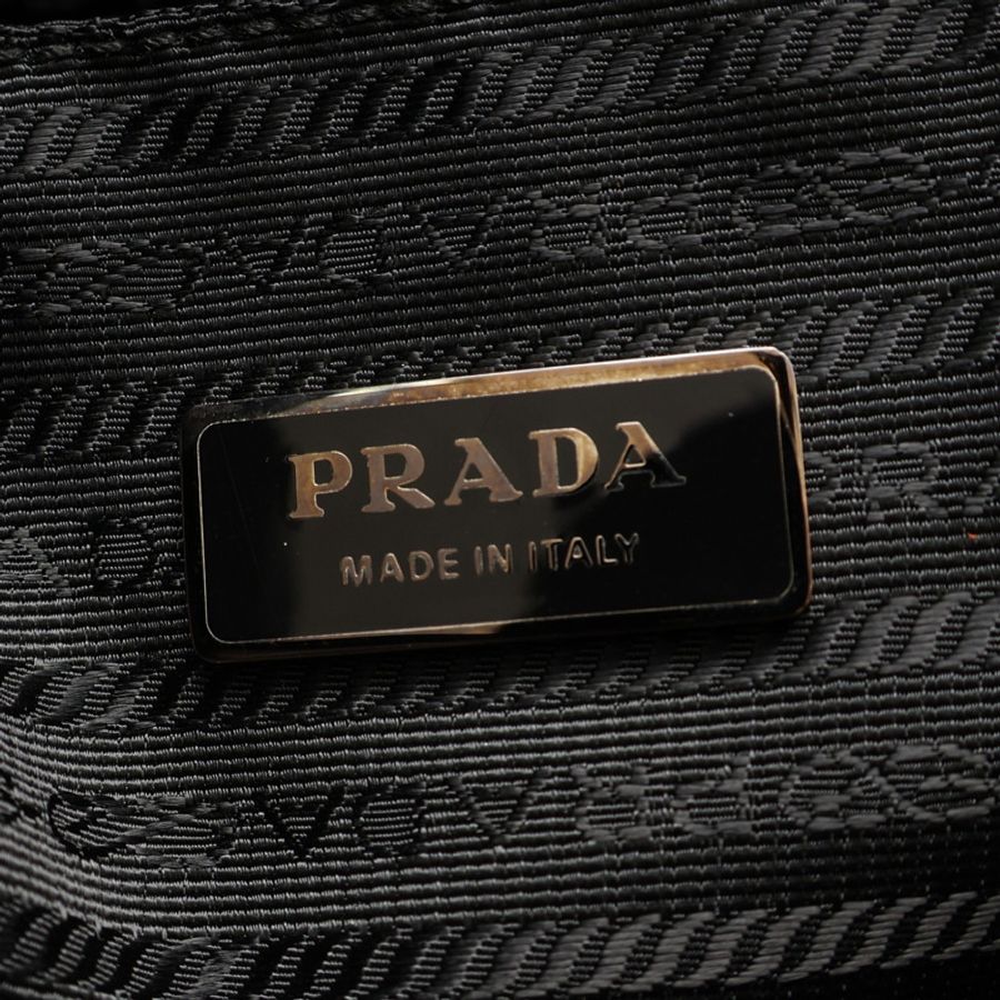 黑色 防刮牛皮 公事包 兩用包 無背帶【PRADA 普拉達】 2VE368-5