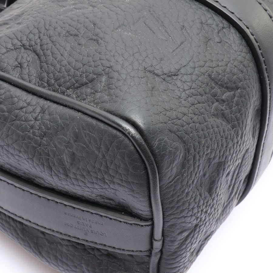 黑色 花壓紋牛皮 Keepall Bandouliere 25 肩背包【LOUIS VUITTON LV 路易威登】 M20900-8