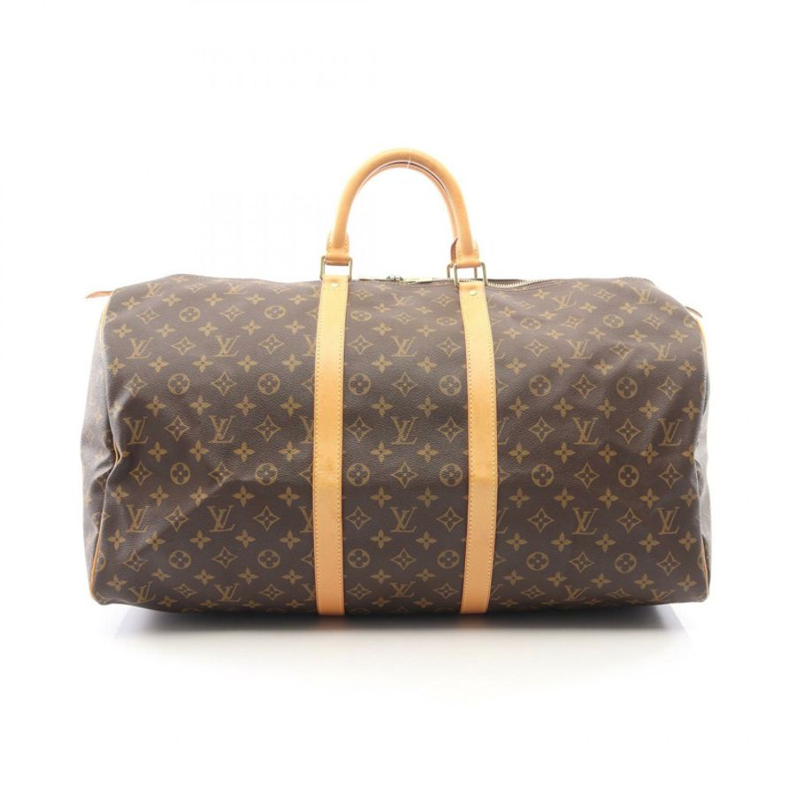 路易威登 Keepall 55 旅行手提包 M41424 Monogram 皮革 棕色 二手-0