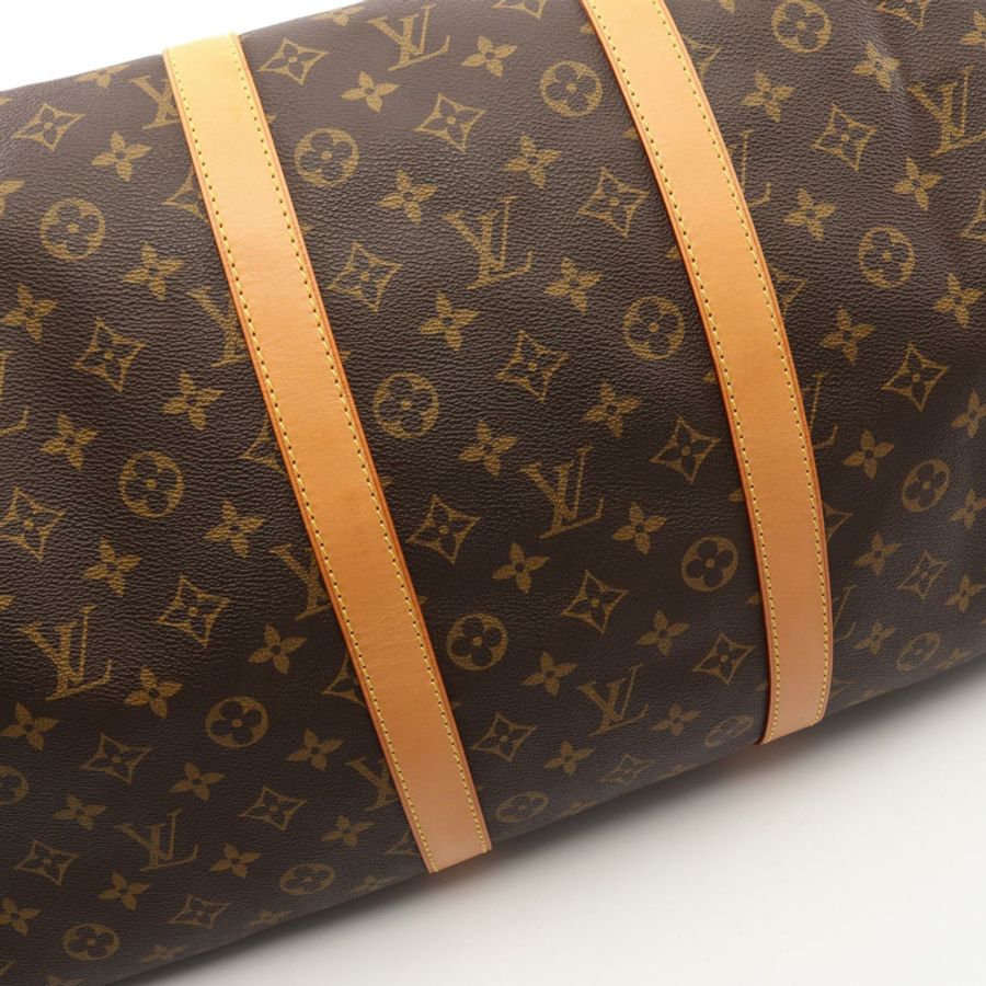 路易威登 Keepall 55 旅行手提包 M41424 Monogram 皮革 棕色 二手-10