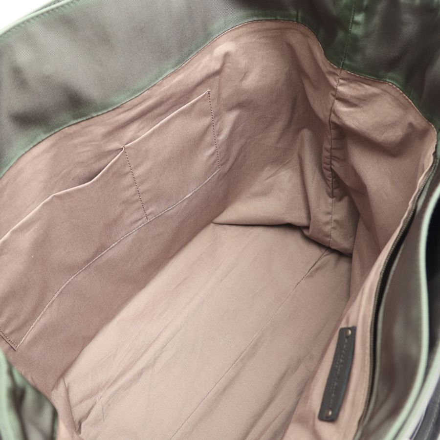 綠色 羊皮 帆布 Mixed Media 手提包【BOTTEGA VENETA BV 寶緹嘉】-2