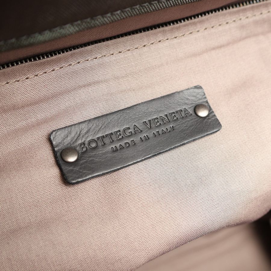 綠色 羊皮 帆布 Mixed Media 手提包【BOTTEGA VENETA BV 寶緹嘉】-6