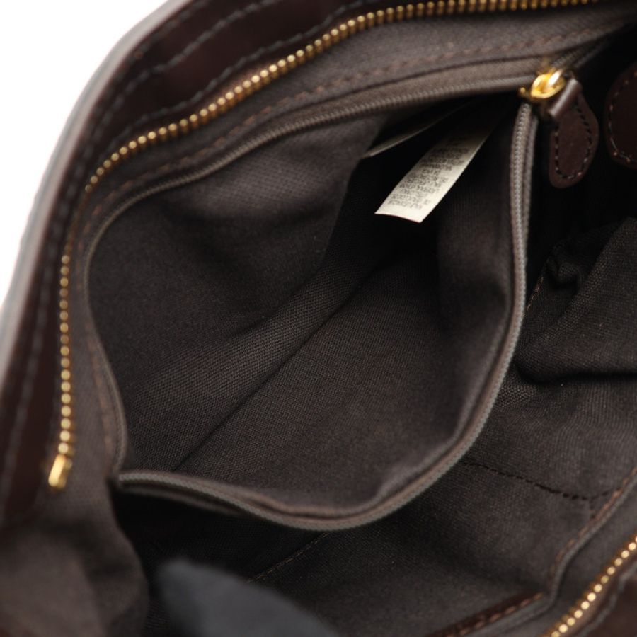 棕色 牛皮 PVC塗層帆布 經典格紋 斜背包 肩背包【BURBERRY 巴寶莉】 96406-3