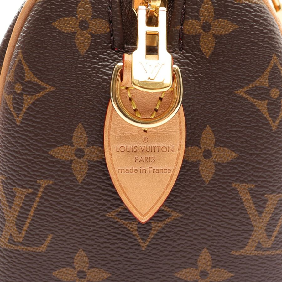 棕色 原花帆布 Speedy Bandouliere 20 兩用包【LOUIS VUITTON LV 路易威登】 M46222-4
