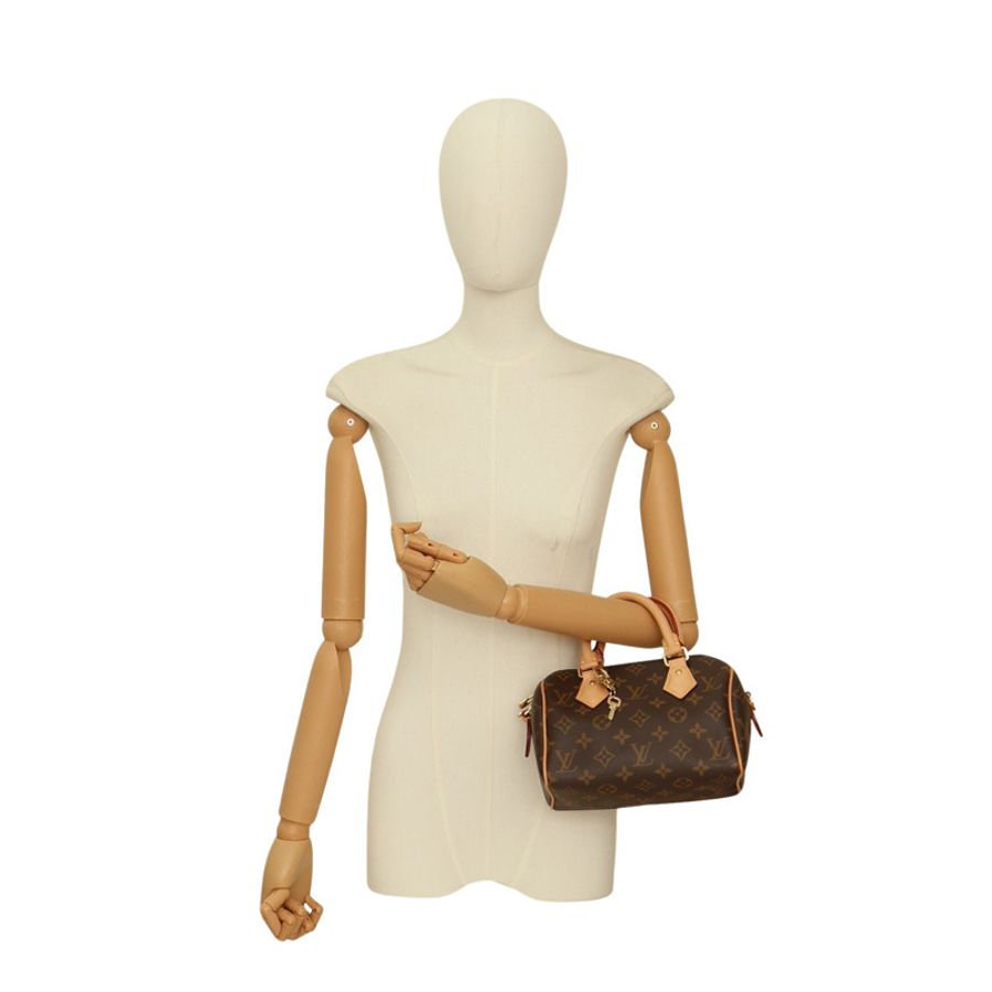 棕色 原花帆布 Speedy Bandouliere 20 兩用包【LOUIS VUITTON LV 路易威登】 M46222-7