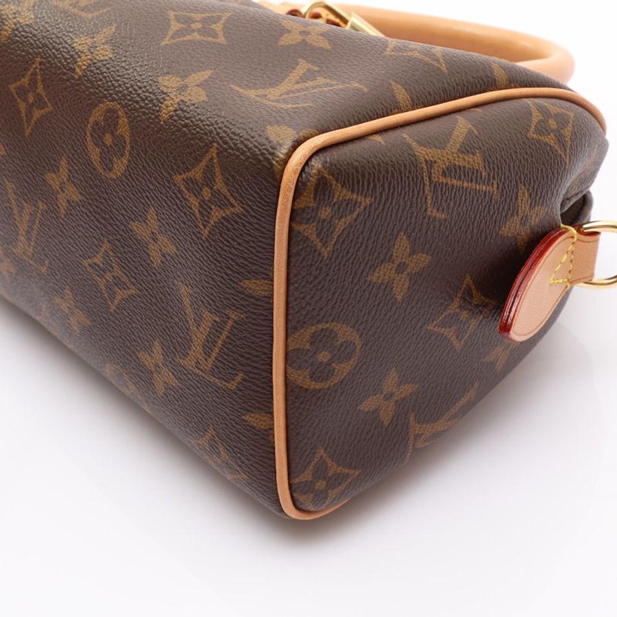 棕色 原花帆布 Speedy Bandouliere 20 兩用包【LOUIS VUITTON LV 路易威登】 M46222-9