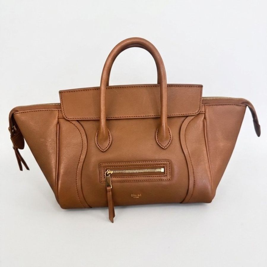 CELINE 焦糖色LUGGAGE 囧臉包(小號)-0