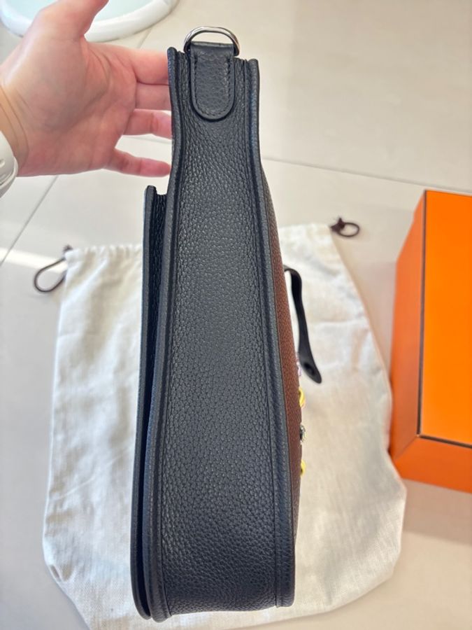 Hermes 愛馬仕Evelyne 29 框R黑色銀扣-14