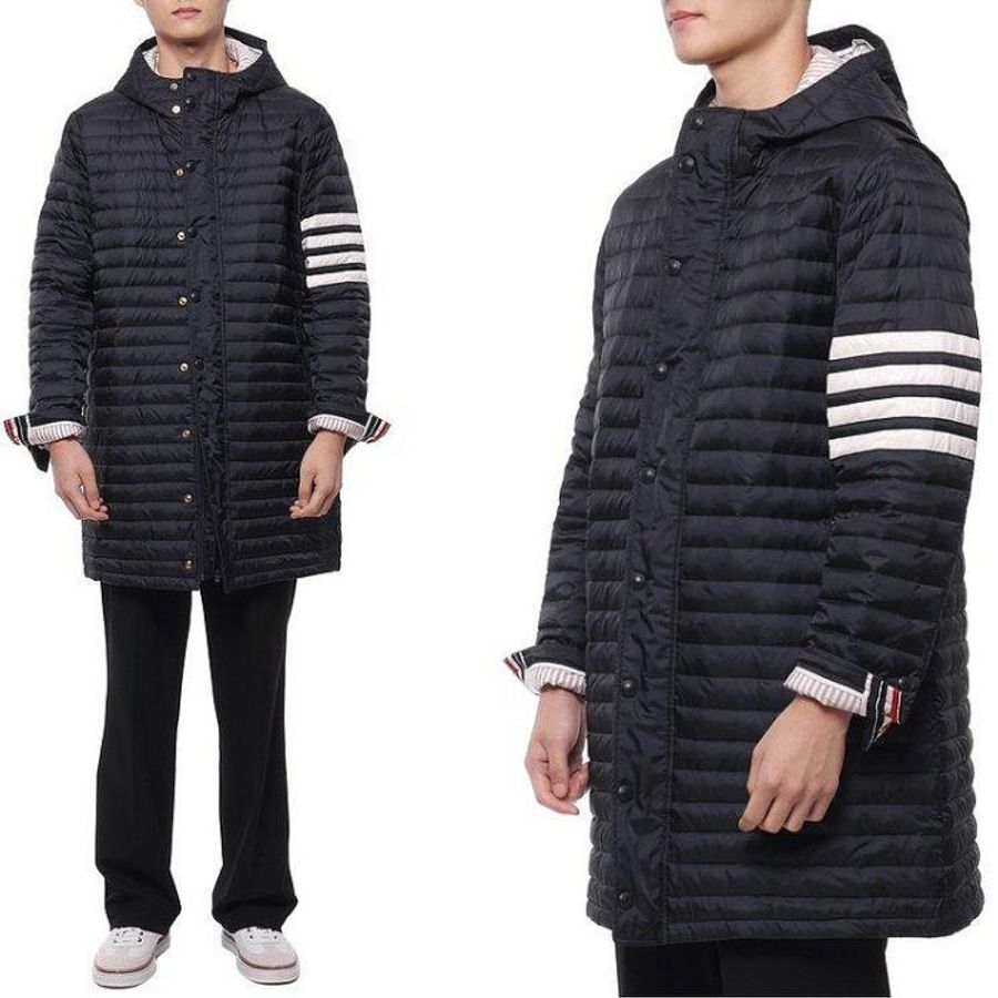 💎Han's house精品服飾💎THom Browne 羽絨 連帽 外套 中版 深藍 現貨2號 原價69800-4