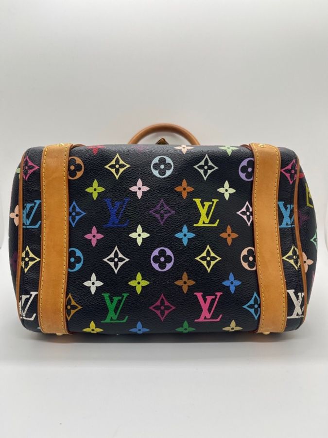 LV 路易威登 黑三彩保齡球手提包,經典老花配色,金色五金,手提設計-3