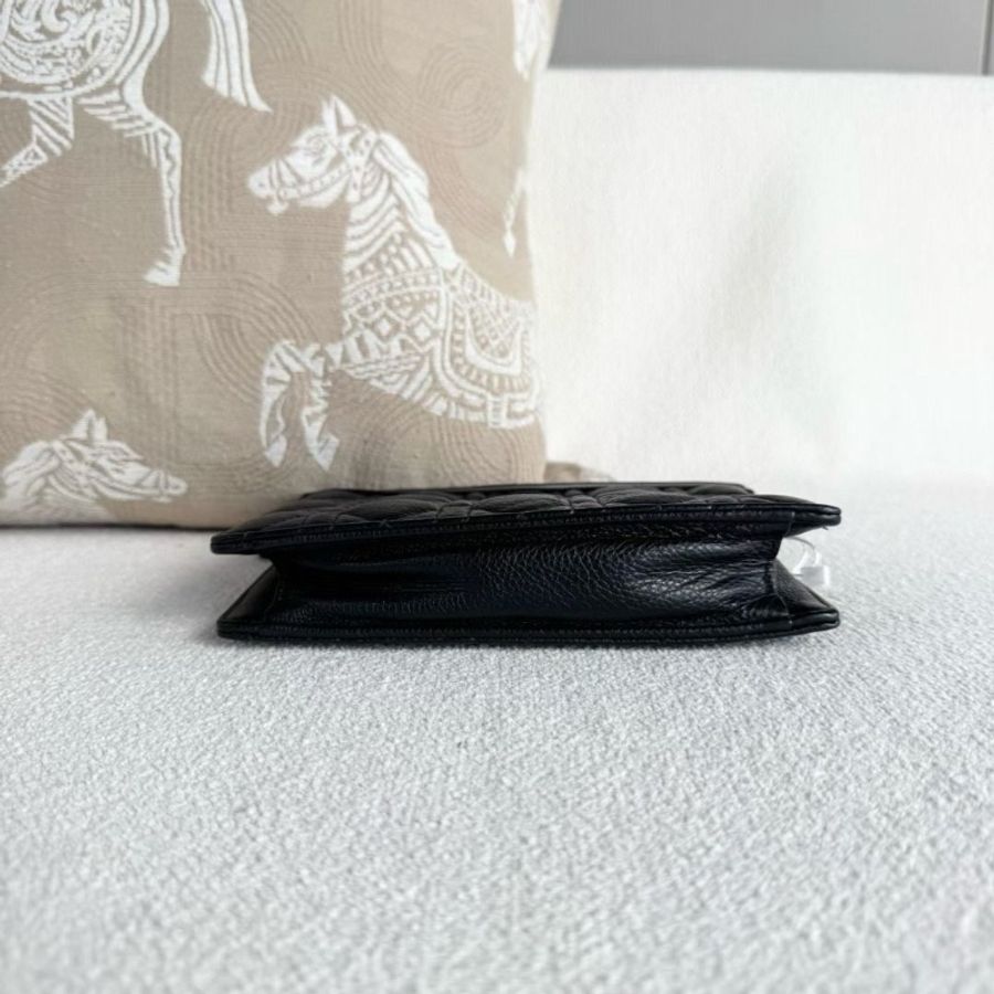 Dior 黑金Caro鏈條包 牛皮 19*14*5 9新 配件鏈條 塵袋-4