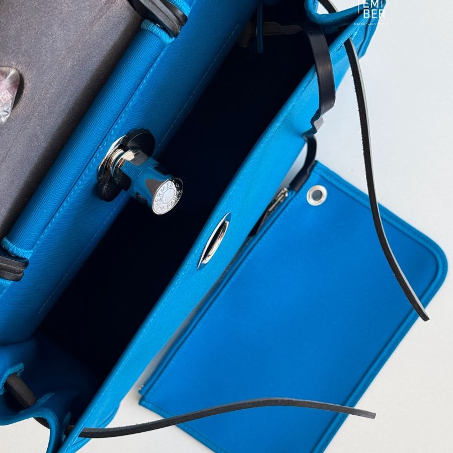 99新🆕 Hermès 愛馬仕 Herbag 31 黑拼藍銀釦-7