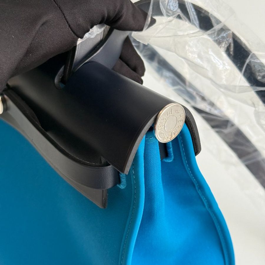 99新🆕 Hermès 愛馬仕 Herbag 31 黑拼藍銀釦-13