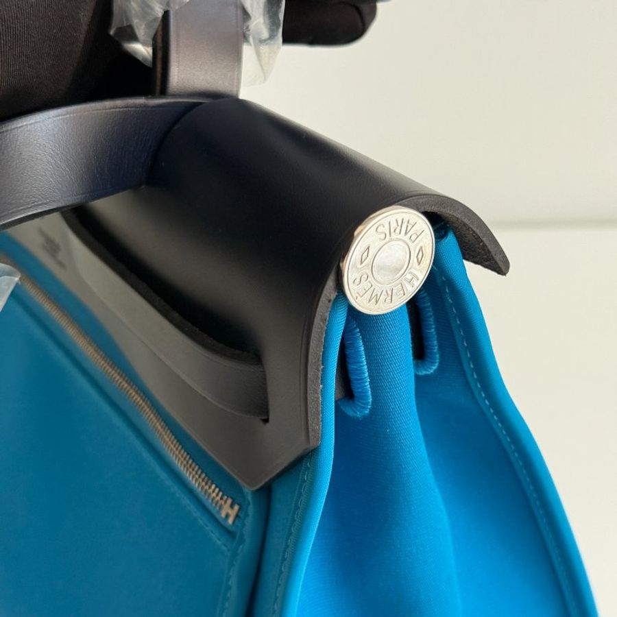 99新🆕 Hermès 愛馬仕 Herbag 31 黑拼藍銀釦-14