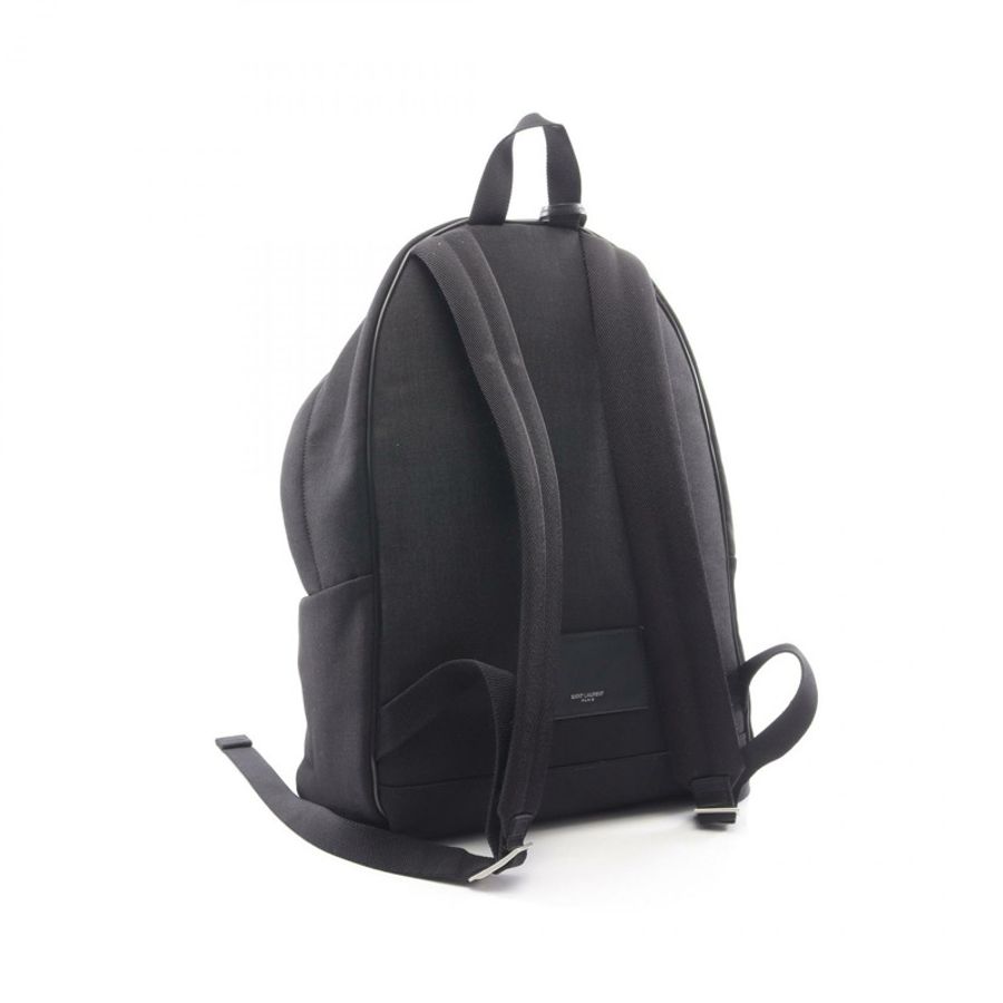 SAINT LAURENT PARIS 城市雙肩包 534967GIV3F1000 帆布皮革 黑色 二手-1