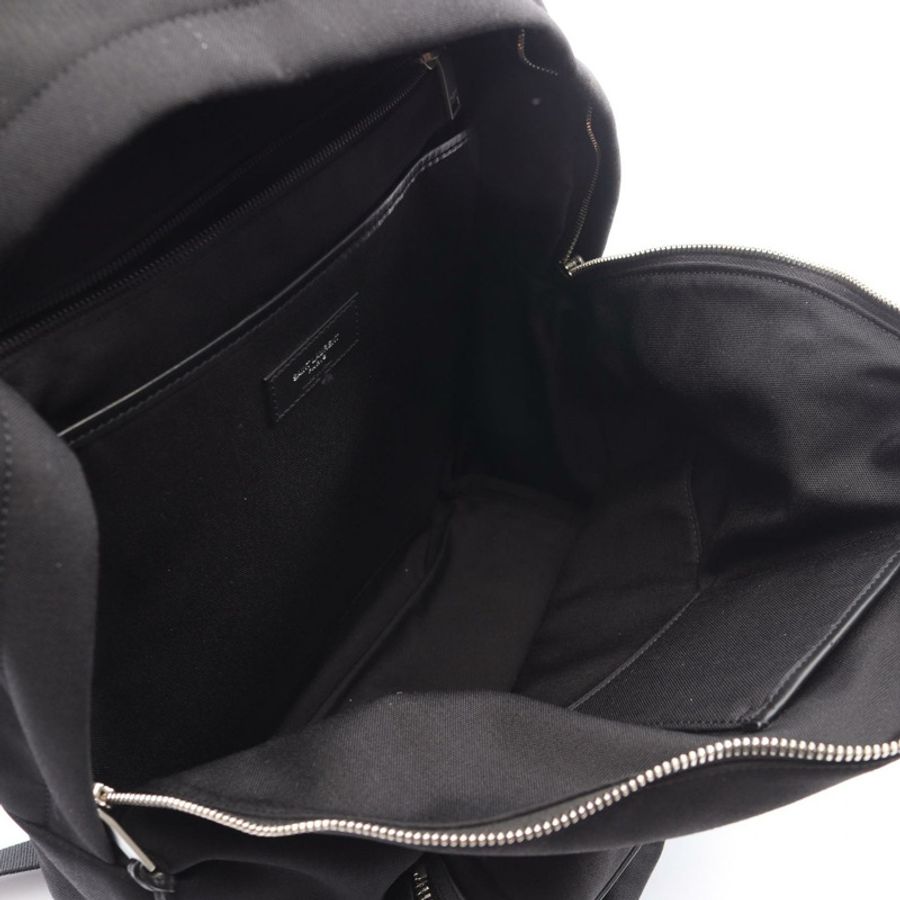 SAINT LAURENT PARIS 城市雙肩包 534967GIV3F1000 帆布皮革 黑色 二手-2