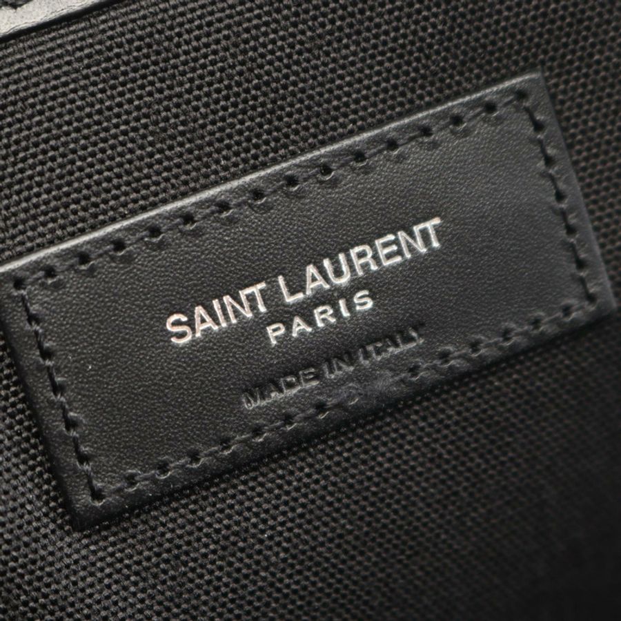 SAINT LAURENT PARIS 城市雙肩包 534967GIV3F1000 帆布皮革 黑色 二手-3