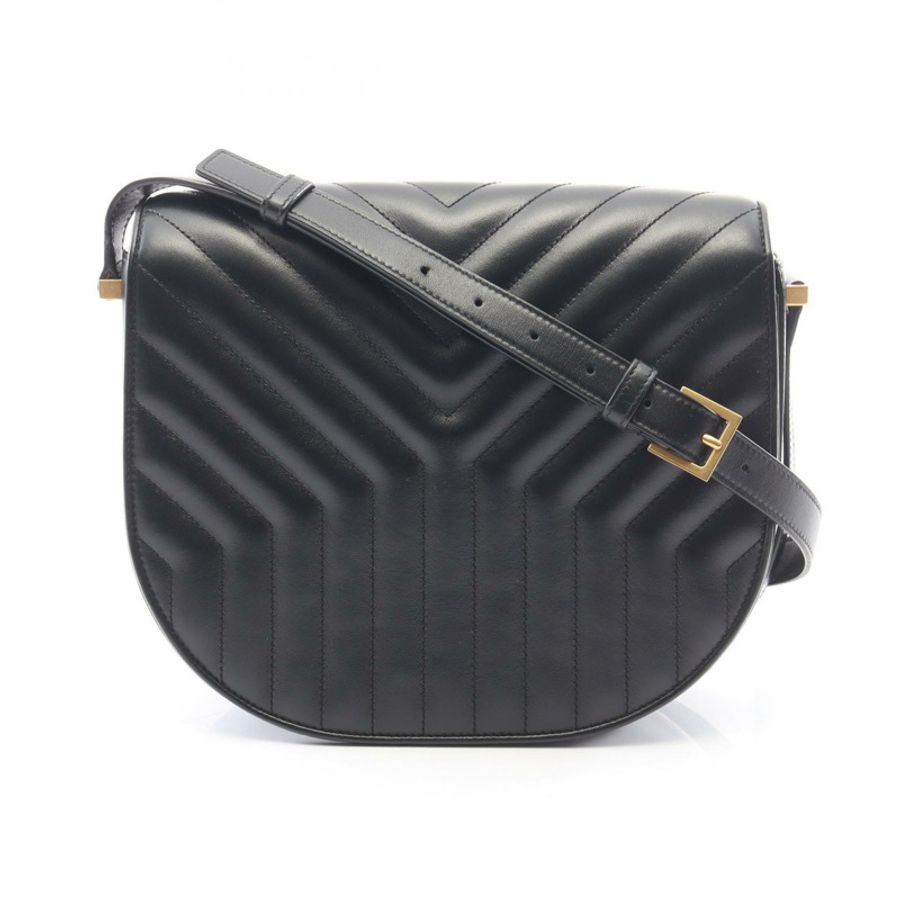 SAINT LAURENT PARIS JOAN 斜背包單肩包 579583 黑色皮革 二手 女士-0