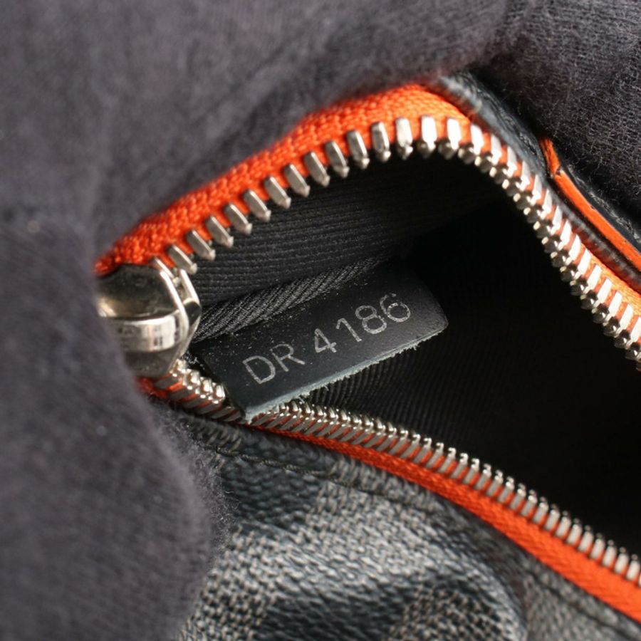 路易威登 Josh 雙肩包 N42403 Damier 石墨色皮革 黑色 橙色-4
