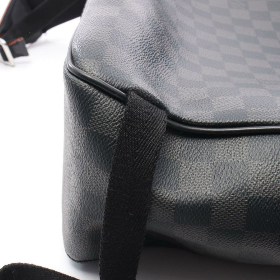 路易威登 Josh 雙肩包 N42403 Damier 石墨色皮革 黑色 橙色-11