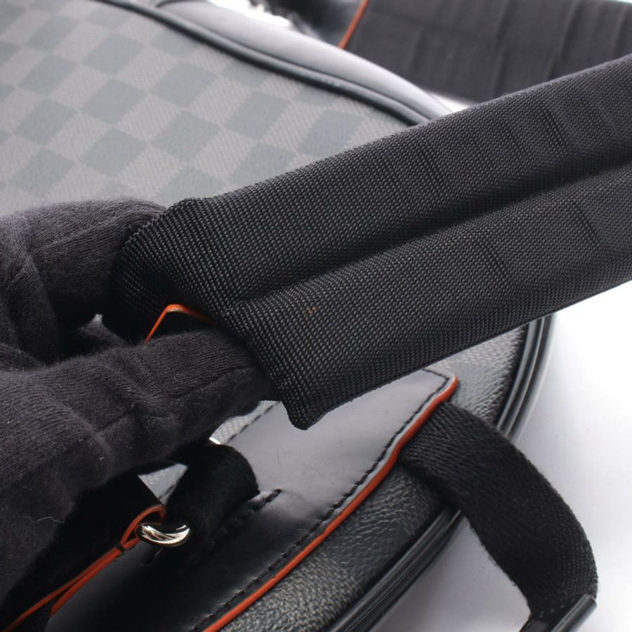 路易威登 Josh 雙肩包 N42403 Damier 石墨色皮革 黑色 橙色-12
