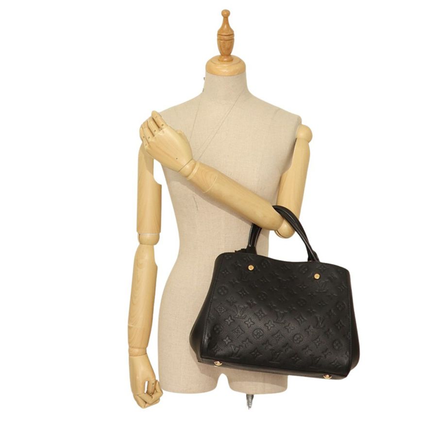 黑色 原花 牛皮 壓紋 Montaigne MM 兩用包【LOUIS VUITTON LV 路易威登】 M41048-9