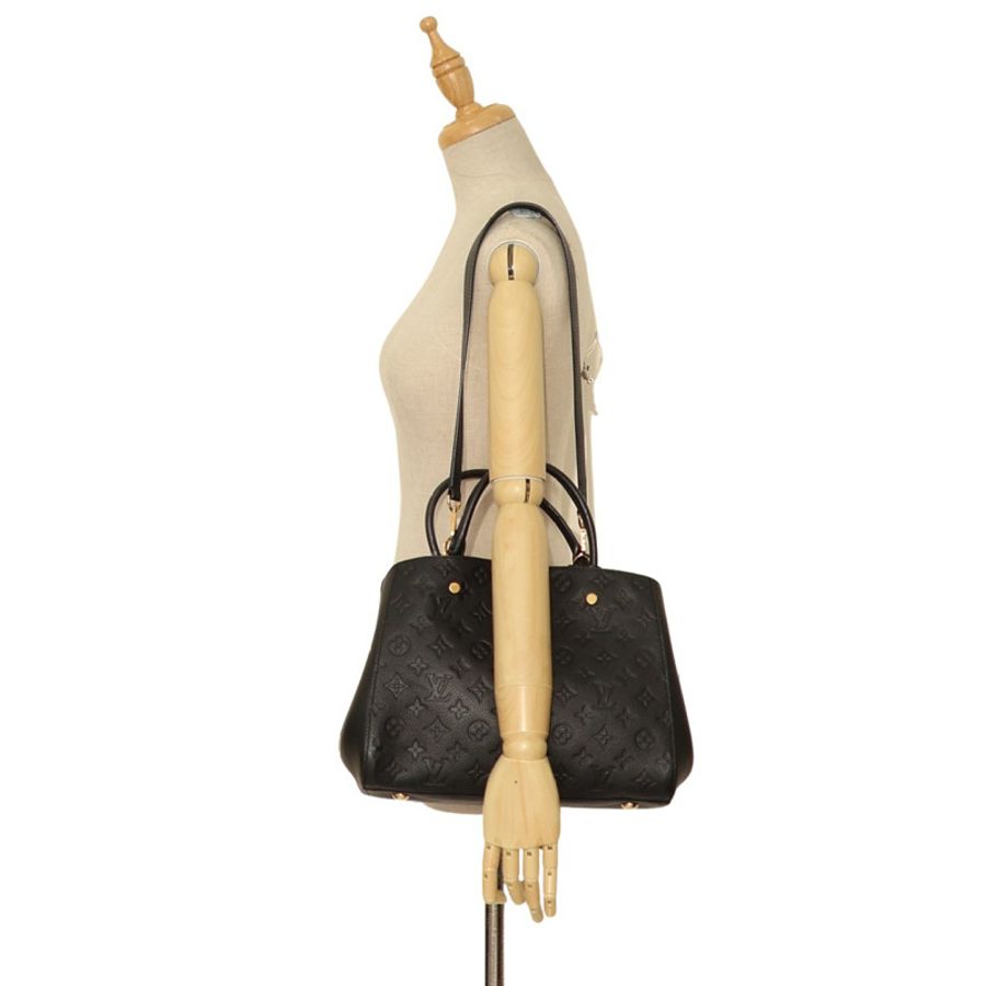 黑色 原花 牛皮 壓紋 Montaigne MM 兩用包【LOUIS VUITTON LV 路易威登】 M41048-10