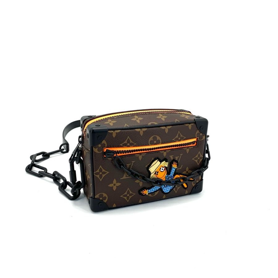 LV mini soft trunk限定棕老花稻草人盒子斜挎包 尺寸約18x12 編碼帶芯片-3