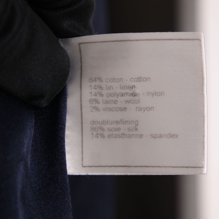 Chanel 07年深蓝色船舵琉璃扣长款大衣外套-15