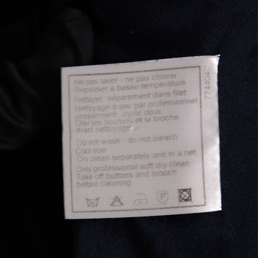 Chanel 07年深蓝色船舵琉璃扣长款大衣外套-17