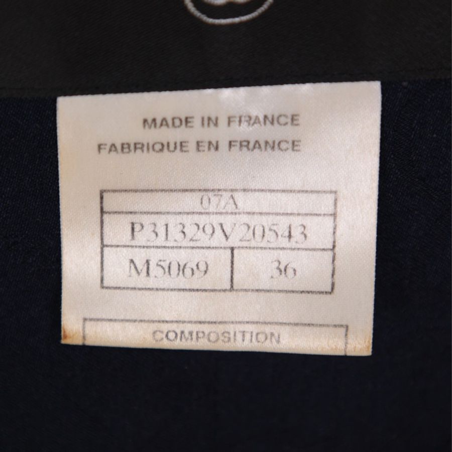 Chanel 07年深蓝色船舵琉璃扣长款大衣外套-18
