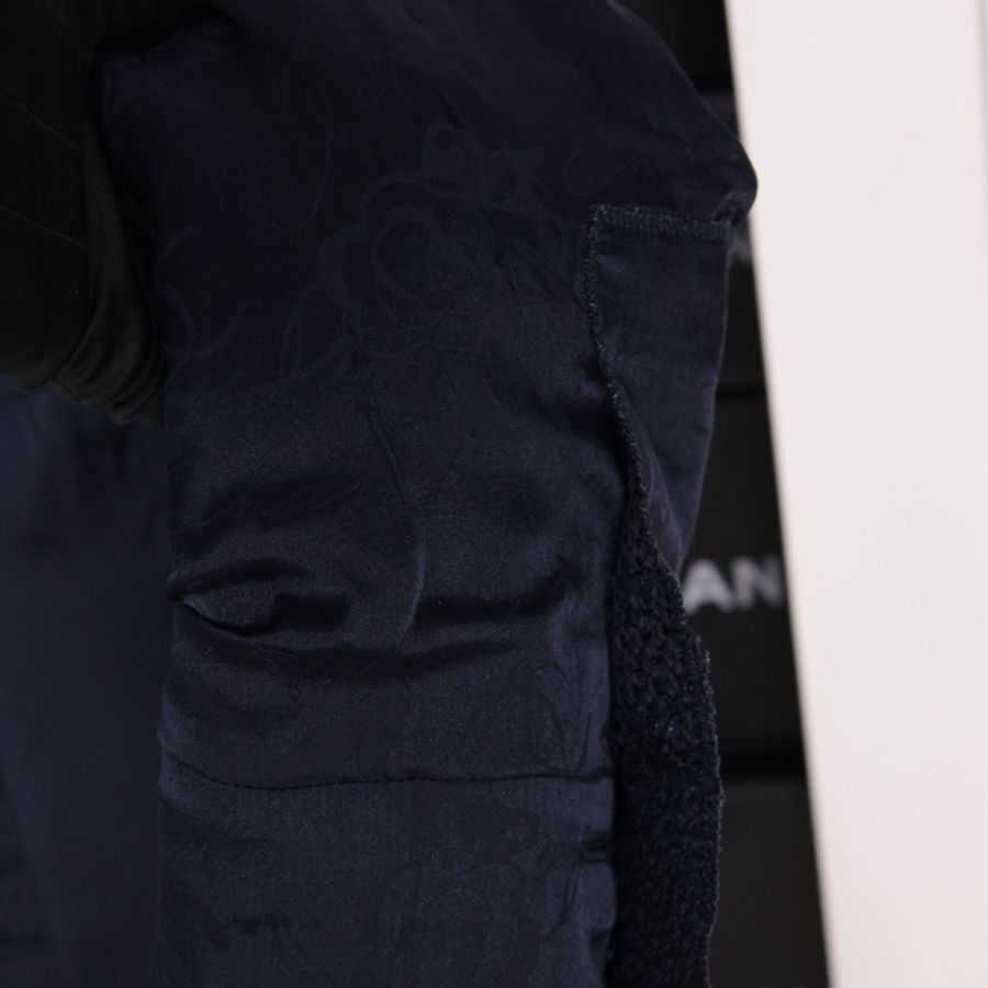 Chanel 07年深蓝色船舵琉璃扣长款大衣外套-20