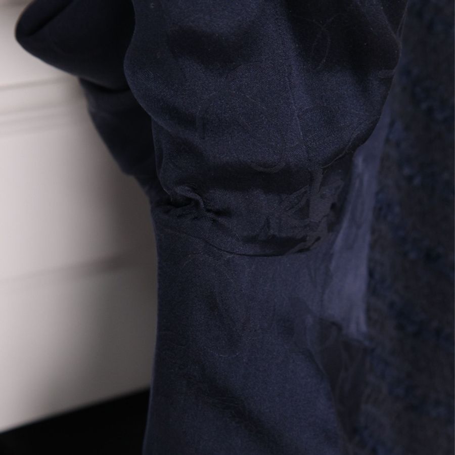 Chanel 07年深蓝色船舵琉璃扣长款大衣外套-30