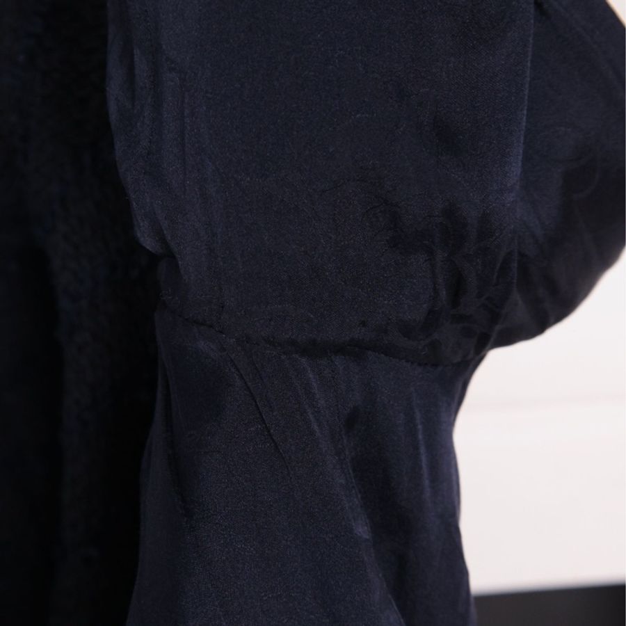 Chanel 07年深蓝色船舵琉璃扣长款大衣外套-34