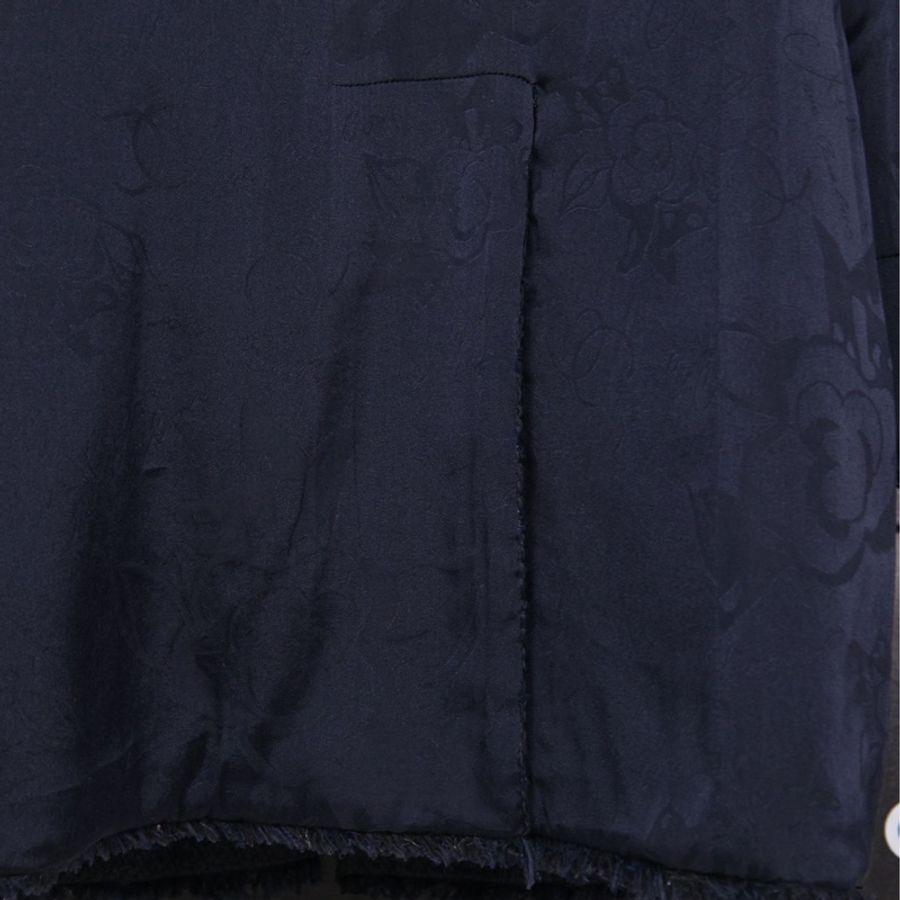 Chanel 07年深蓝色船舵琉璃扣长款大衣外套-36