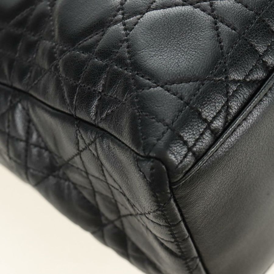 【日本直送】Christian Dior Lady Dior Canage 羊皮兩用包 黑色金色 正品 185972SAM-13