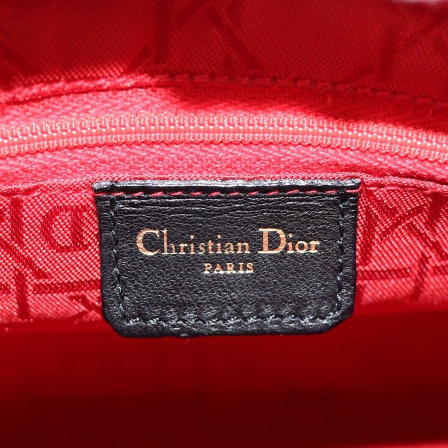 【日本直送】Christian Dior Lady Dior Canage 羊皮兩用包 黑色金色 正品 185972SAM-18