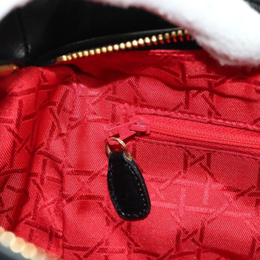 【日本直送】Christian Dior Lady Dior Canage 羊皮兩用包 黑色金色 正品 185972SAM-21