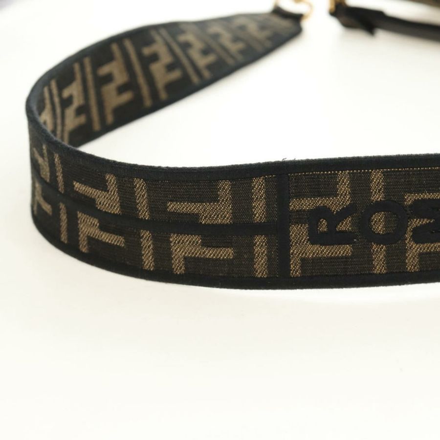 【日本直送】FENDI Zucca帆布Mamma Baguette單肩包,兩用款,黑色/棕色,正品,貨號185598SM-16