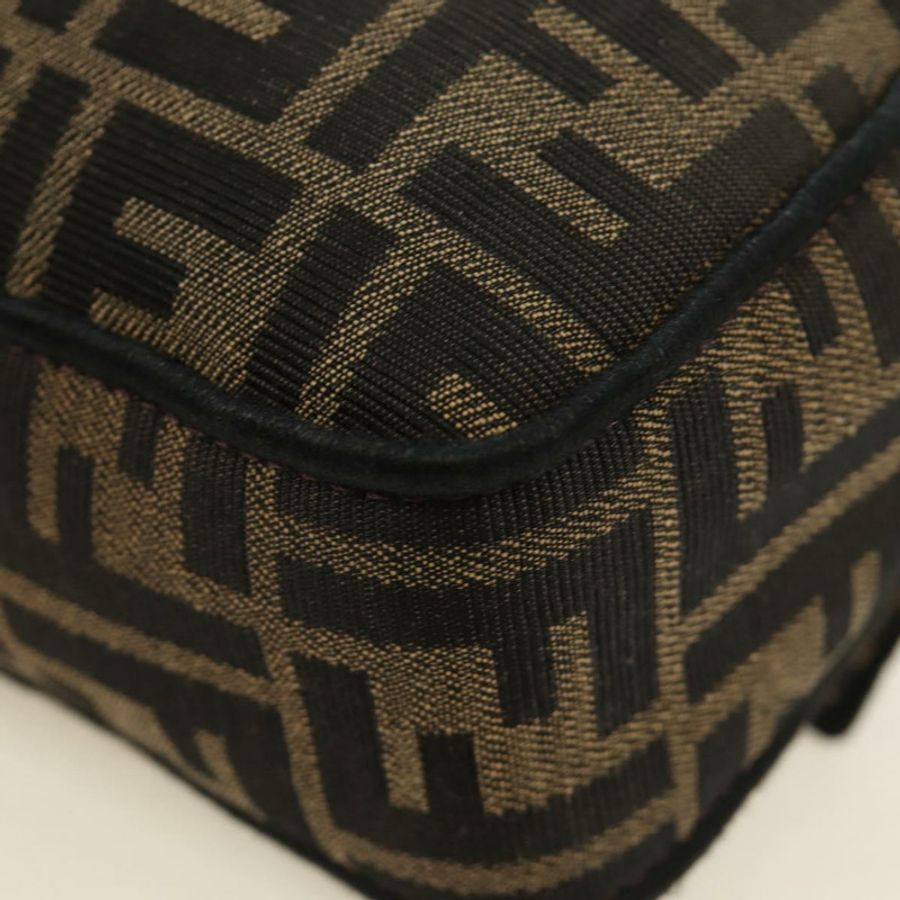 【日本直送】FENDI Zucca帆布Mamma Baguette單肩包,兩用款,黑色/棕色,正品,貨號185598SM-21