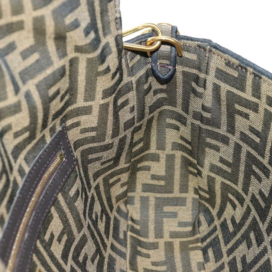 【日本直送】FENDI Zucca帆布Mamma Baguette單肩包,兩用款,黑色/棕色,正品,貨號185598SM-28