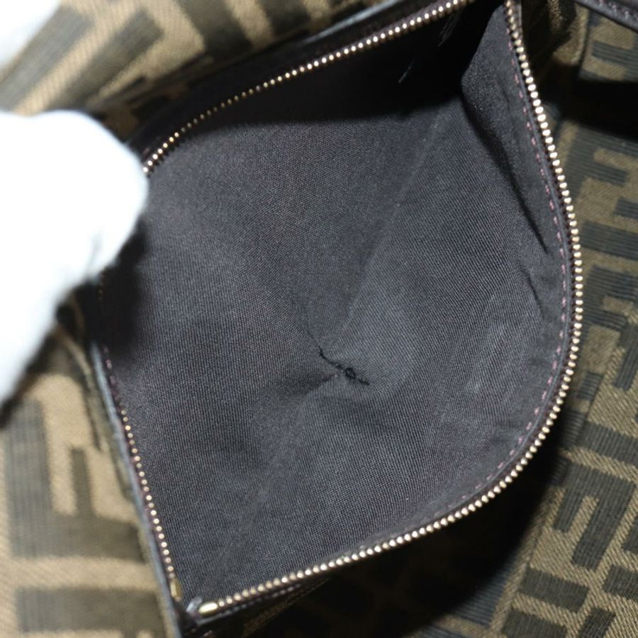 【日本直送】FENDI Zucca帆布Mamma Baguette單肩包,兩用款,黑色/棕色,正品,貨號185598SM-30
