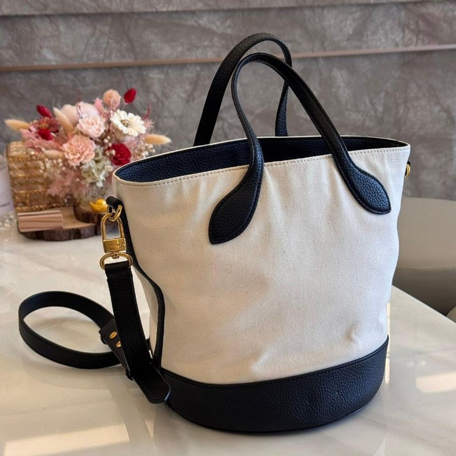 Bally Bar 帆布 牛皮水桶包-2