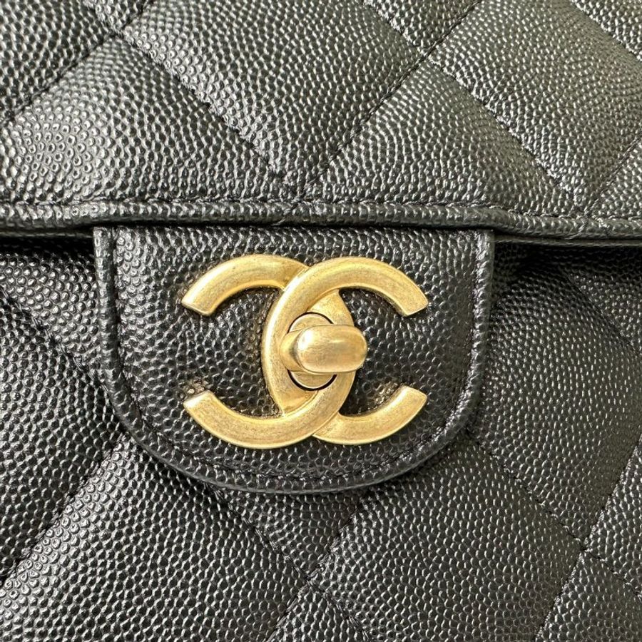 CHANEL 荔枝牛手提斜背書包-6