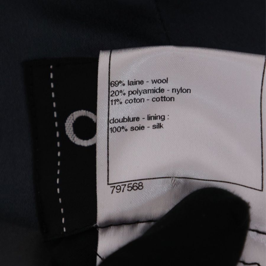 Chanel 11年拜占庭系列蓝黑编织金线滚边双排琉璃扣两口袋大衣外套-17