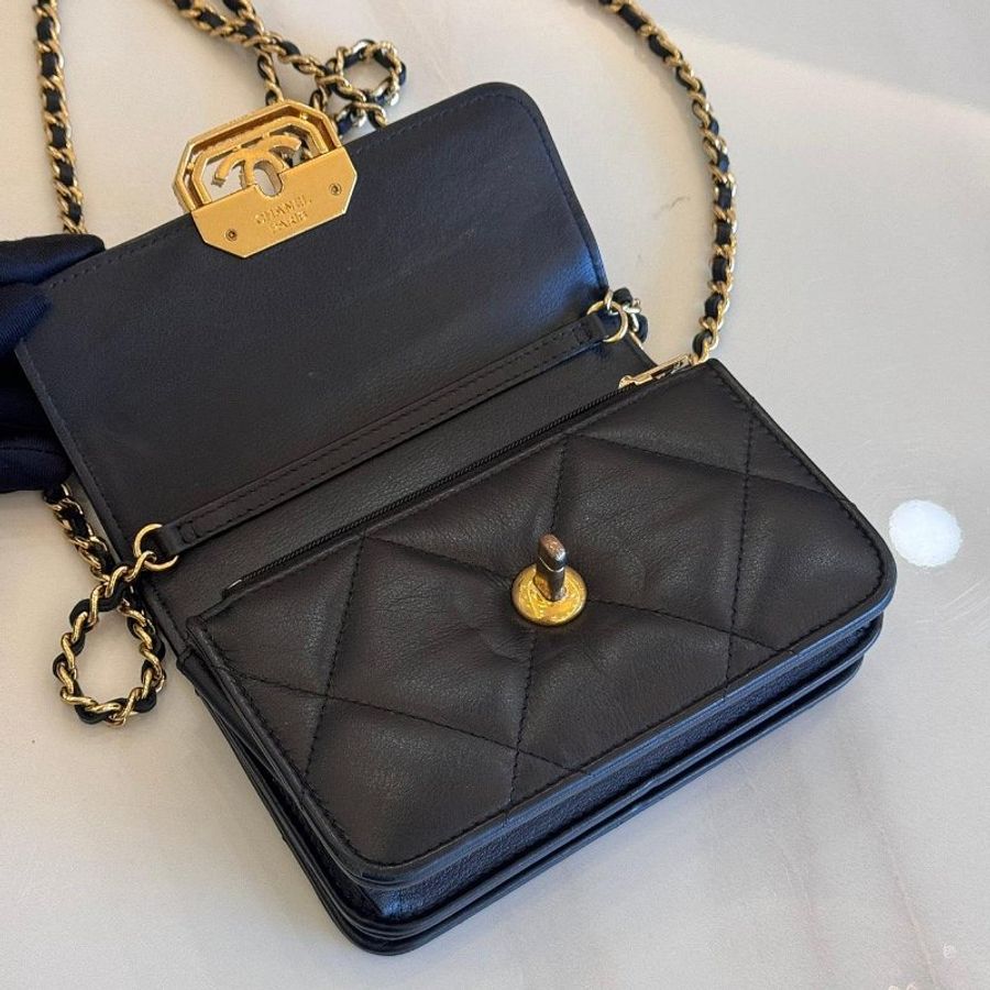 CHANEL 小牛皮方鑽迷你口蓋包-4